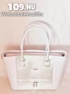 Via55 fehér-ezüst rostbőr női táska
