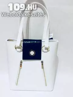Prestige női táska fehér-fekete arany zipzáros